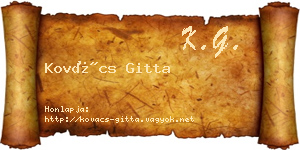 Kovács Gitta névjegykártya
