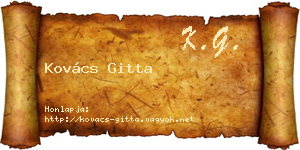 Kovács Gitta névjegykártya